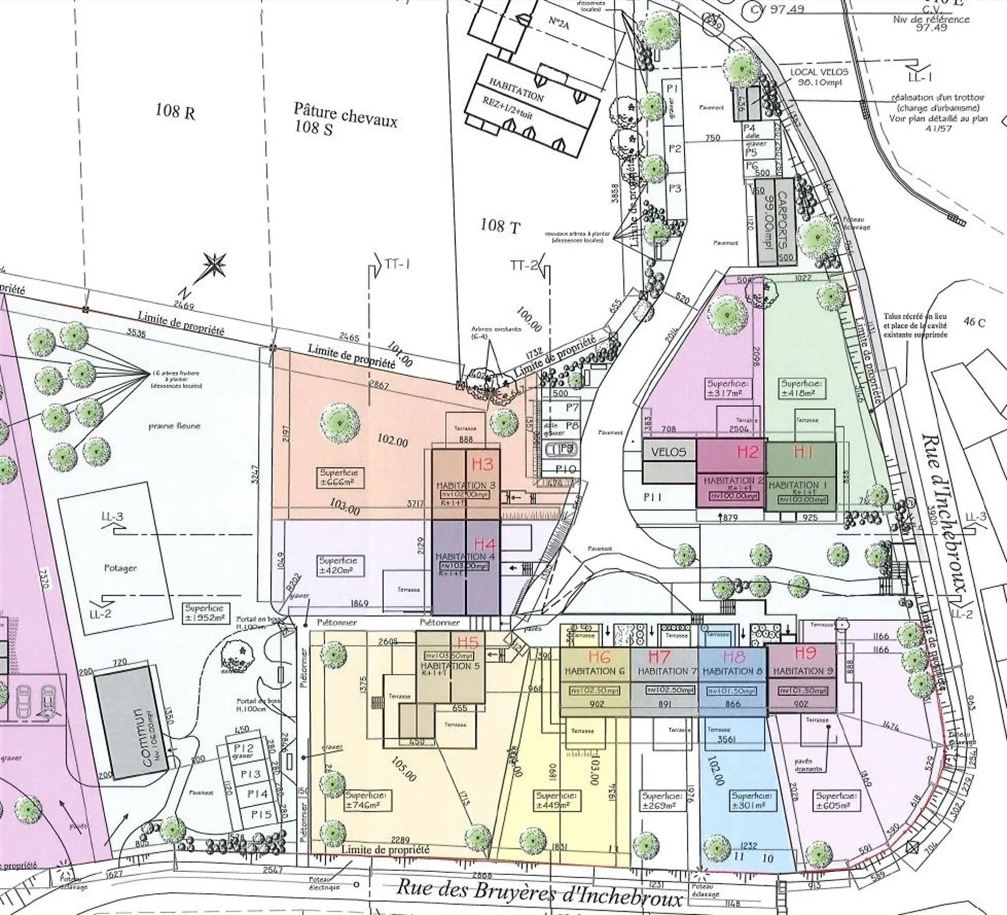 Maisons neuves à vendre à Chaumont-Gistoux dans le projet Les Jardins d’Inchebroux