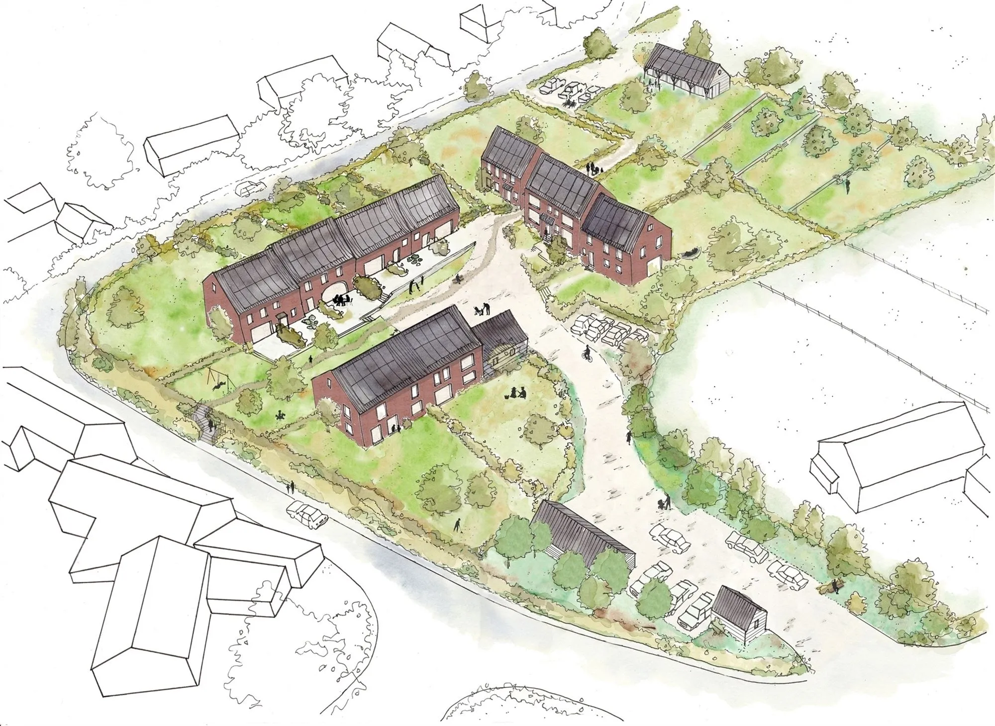 Maisons neuves à vendre à Chaumont-Gistoux dans le projet Les Jardins d’Inchebroux